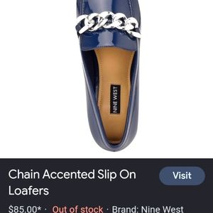 Nine West Blue Chain Loafers